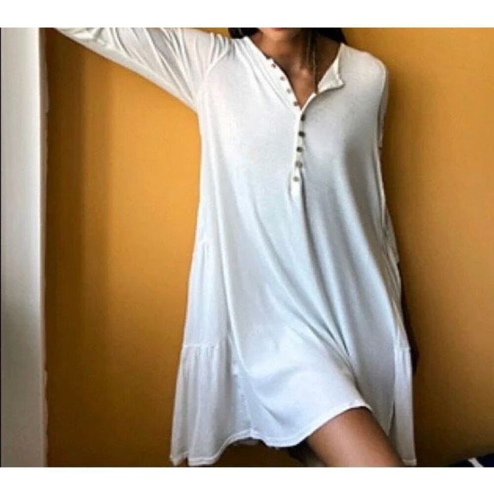 NWOT Free People Beach Emily Mini Bohemian Flowy Cream Dress Small